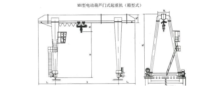 MH型电动葫芦单梁门式糖心视频免费看机结构图