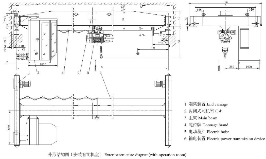 LDA型电动单梁桥式糖心视频免费看机结构图