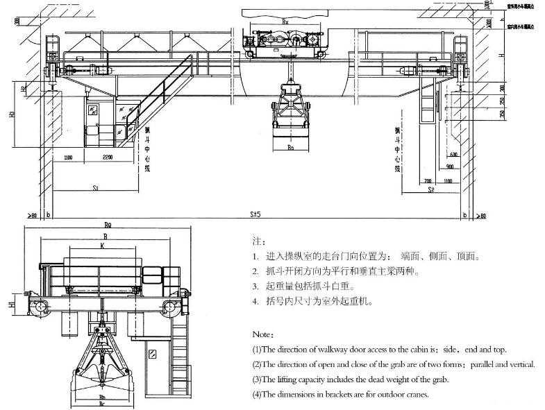 双梁抓斗桥式糖心视频免费看机结构图