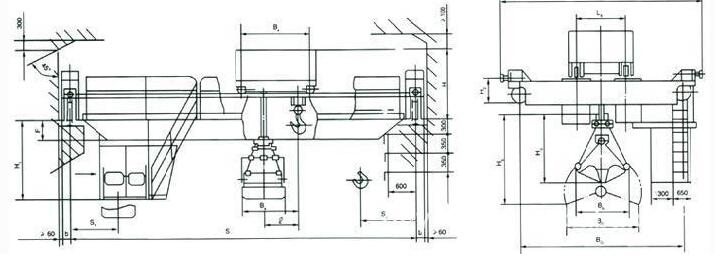 QN型抓斗吊钩双用桥式糖心视频免费看机结构图